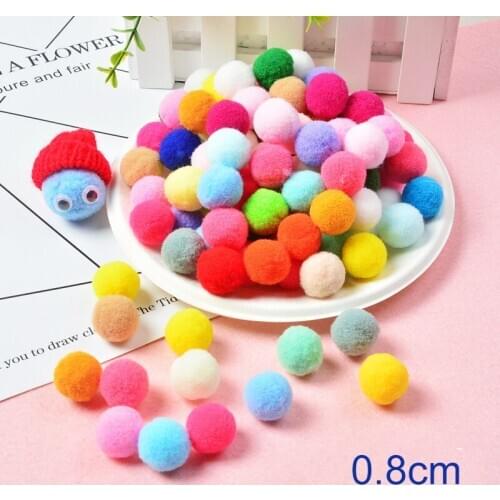 500pcs Pompom Balls 8mm Soft Fluffy Plush Crafts DIY Ball Home Decor Sewing Supplies For Plush Toys Dolls Making
