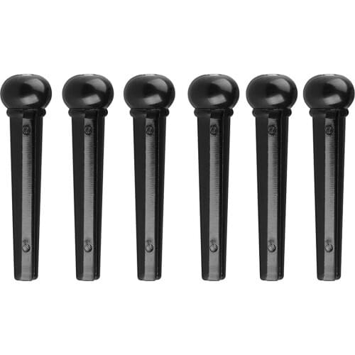 6pack Folk Guitar Solid String Nails Bridge Pin Black Acoustic Guitar Accs