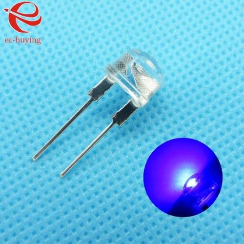 8mm Blue Straw Hat Light LED Emitting Diode Ultra Bright Lamp Bead Plug-in DIY Kit Practice Wide Angle 8 mm 100 pcs/lot