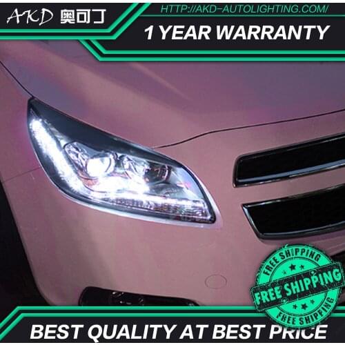 AKD tuning cars Headlight For Chevrolet Malibu 2012-2014 Headlights LED DRL Running lights Bi-Xenon Beam Fog lights angel eyes