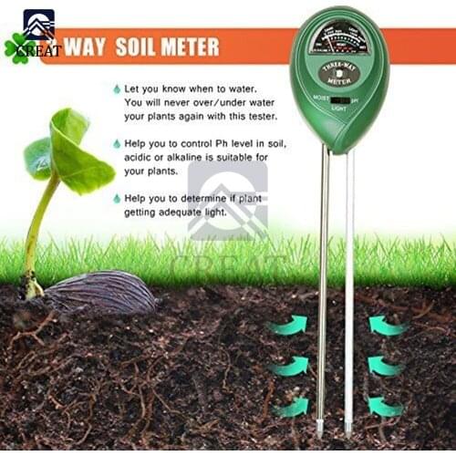 3 in 1 Soil Water Moisture Light PH Meter Tester Digital Analyzer Test Detector For Garden Plant Flower Hydroponic Garden Tool