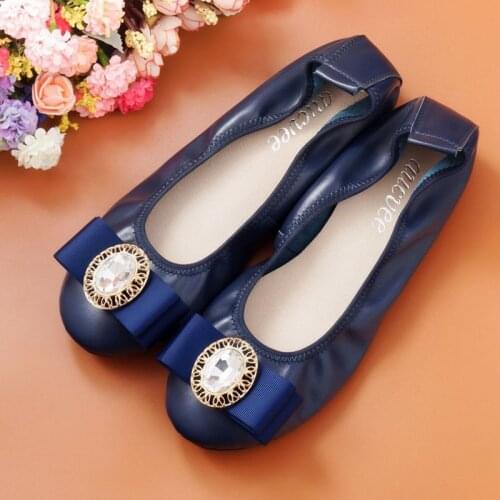 AUCVEE Brand Women Ballet Flats Shoes Big Size 34-44 Round Toe Ladies Loafers Shoes Shallow Mouth Slip On Female Footwear Ballet