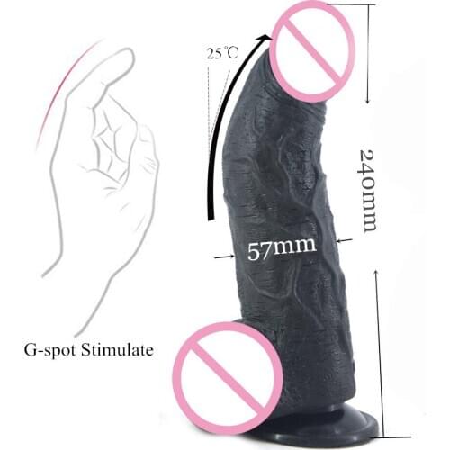 FAAK Thick 2.16" curved big dildo suction lesbian masturbate erotic cock large fake penis G-spot vagina stimulate anal sex toys