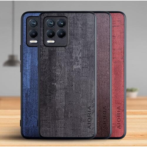 Case for OPPO Realme 8 Pro Funda Luxury Vintage Bark pattern Leather Phone Cover for oppo realme 8 pro case Coque