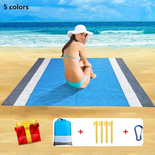 2x2.1m Portable Beach Mat Anti Sand Beach Cover Waterproof Anti Sand Beach Towel Outdoor Folding Picnic Mat Camping Travel Mats