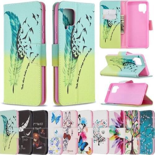 50pcs/lot Printed Patterns Flip Phone Case For Samsung Galaxy S21 S20 Plus Note 20 Ultra S20 FE A42 A21S A12 A32 A52 A72 S21FE