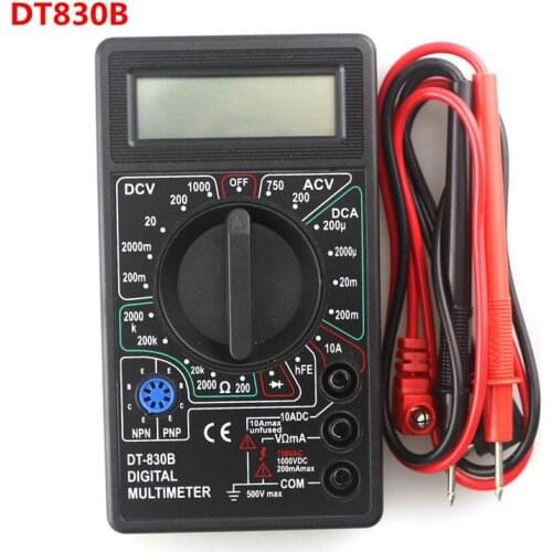 DT830B LCD Display Digital Multimeter Voltmeter Ammeter Ohmmeter DC10V~1000V 10A 750V Tester Test