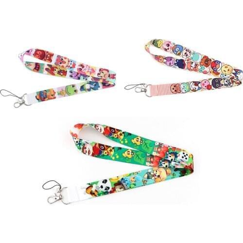 E3312 Cartoon Animals World Lanyard Keychain keys Badge ID Mobile Phone Rope Kids Gifts Lanyard With Card Holder Cover