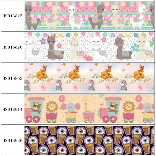 HSDRibbon free shipping 3" 75mm heat transfer printed hsd-design series Grosgrain Ribbon 50Yards/Roll
