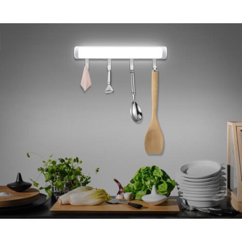 22.2cm Kitchen Appliances Rack Hook With Motion Sensor LED Light Kitchen Cabinet Lighting Lamp With Detachable Hook