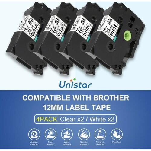 Unistar Label Tape Compatible for Brother TZe-231 TZe-131 for P-Touch Label Maker Tape for P Touch D210 H110 D600 D400AD 1230PC