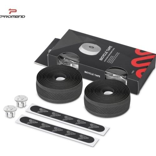 Bicycle Road Bike Bicycle Ribbon PROMEND Balck Mesh Design Non-slip Bartape Soft EVA Sponge Waterproof Black Leather Tape