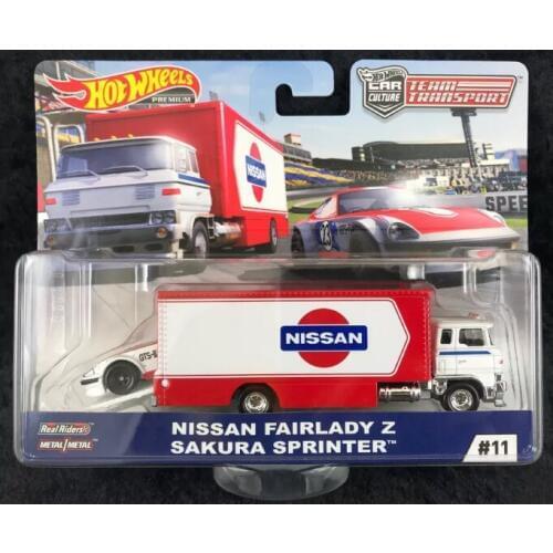 Hot Wheels Car NISSAN FAIRLADY Z SAKURA SPRINTER Car Culture Team Transport Real Riders Metal Diecast Model Car