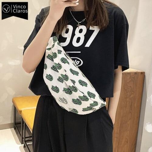 Fashion Printing Canvas Chest Bags Trend Brand Designer Waist Bag Unisex Ladies Phone Purse Crossbody Bag Women Fanny Pack 2021
