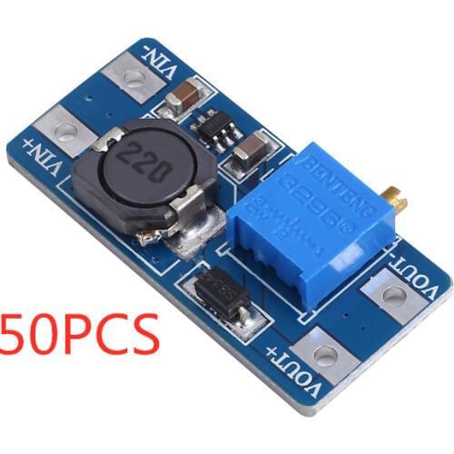 50PCS MT3608 DC-DC Step Up Converter Booster Power Supply Module Boost Step-up Board MAX output 28V 2A for arduino
