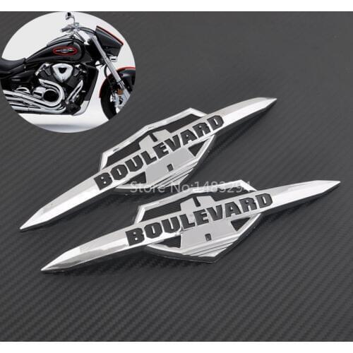 Motorcycle Chromed Fuel Tank Nameplate Adapter Kit Decorativie Medallions & Decals Stickers For Suzuki Boulevard Models