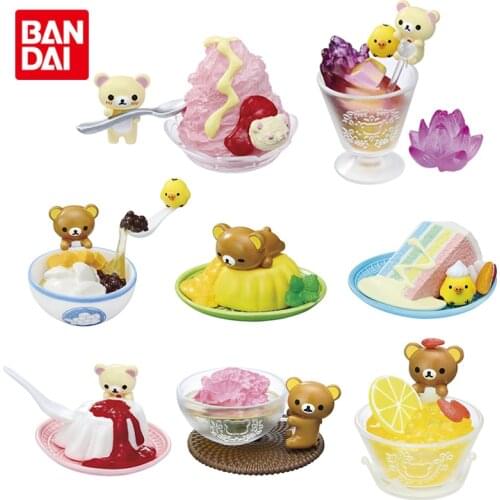 Bandai Genuine CANDY TOY Rilakkuma Dessert Cold Drink Miniature Model Ornaments Anime Action Figures Toys Gifts for Kids