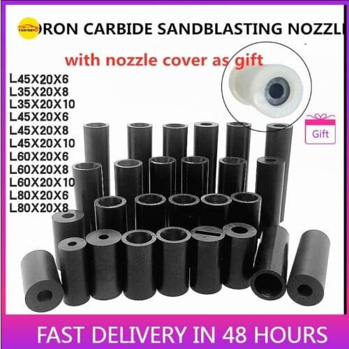 Sandblasting Boron Carbide Nozzle Tip Diameter 3-10mm Length 35-80mm With Nozzle Cover
