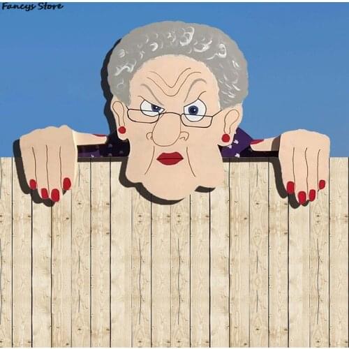 Plastic Ornaments Wall Fence Funny Funny Grandma Grandpa Garden Creative Pendant Jardin Decoration Farm Courtyard Cute Old Man