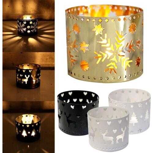 Christmas European Straight Hollow Iron Candle Holder Festive Ornament Decor Festive Ornament Straight Hollow Christmas Decor