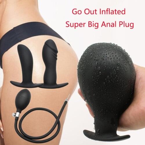 Sex Toys Women Inflated Super Big Anal Plug Gay Dildo Pump Male Prostate Massager Silicone Anus Extender Dilatador Anal Toys