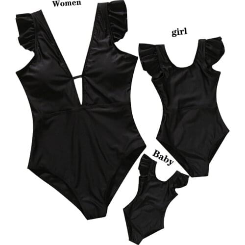 Family Swimwear Summer Fashion Mommy And Me Clothes For Mother Daughter Swimsuit Matching Bikini Women Girls Clothes Vacation