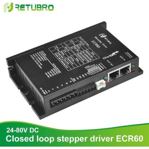 Ethercat Fieldbus Closed Loop Stepper Driver Nema 24 ECR60 supports COE protocol High Speed real-time control and transmission