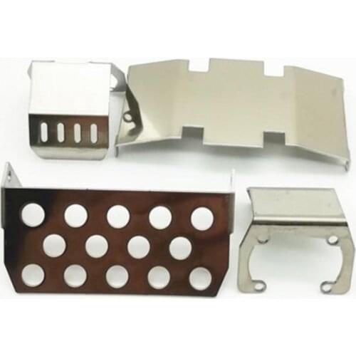 Stainless Steel Chassis Armor Protection Skid Plate for 1/10 RC Crawler Accessories SCX10 II 90046/47 90059/60 F120BP
