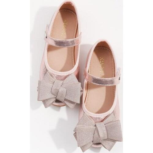 Children Fashion Leather Shoes Girls Bow Solid Color Princess Shoes Kids Birthday Party Halloween Girls Shoes