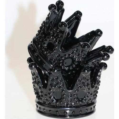 Black Crown Glass Candle Holders For Wedding Crystal Vintage Glass Candlesticks Holders Retro Tealight Nordic Home Decor