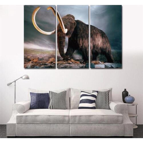 High Quality Fierce Mammoth Art Animal Wall Paintings Canvas Pictures For Home Decor Posters Modern Cuadros Decoracion