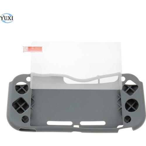 YuXi Soft Silicone Protective Case Cover Skin + Tempered Glass Screen Protector Film For Nintend Switch Lite NS Console