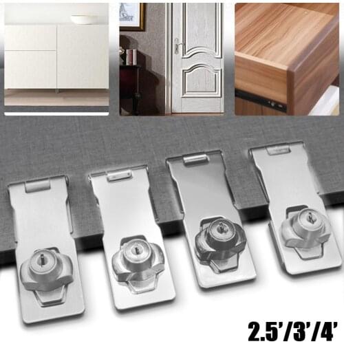 Stainless Steel Sliding Door Lock High Bright Anticorrosive Treatment Cabinet Drawer Lock Double Open Anti-theft Mailbox Locker