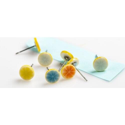 Multicolor Cute Little Lemon Fruits Ceramic Earrings Fashion Gift Ear Studs Jewelry Wholesale For Women Girl #LY135