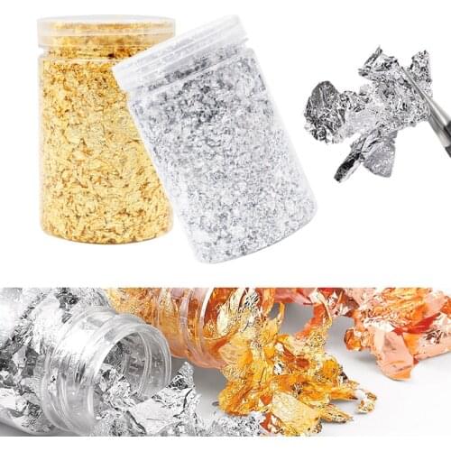 10g Gold Foil Resin Mold Fillings Jewelry Making Resin Decoration Paper Gold Leaf Flake Siver Leaf Nail Art Gilding DIY Craft