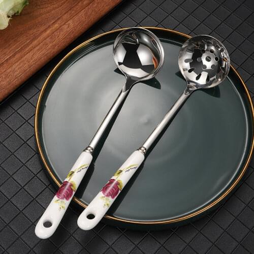 1PCS Kitchen Tool Fashion Stainless Steel Soup Spoon /26cm Bone China Big Spoon Tableware