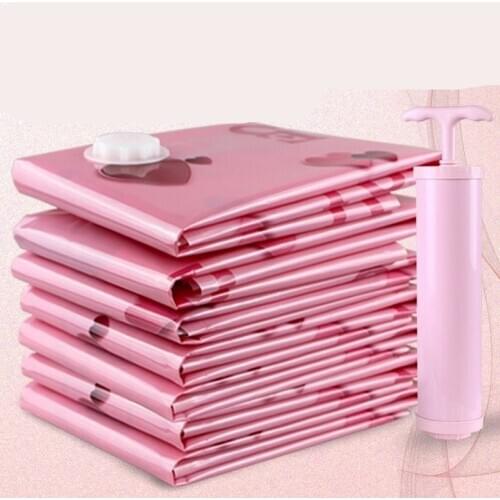 3Pcs/Set Compressed Storage Bag Vacuum Print Package Organizer Quilts Clothes Saving Space Travel Transparent Extra Large Bags