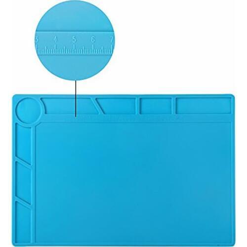 34x23cm 2 Colors Heat Insulation Silicone Pad Desk Mat Maintenance Platform BGA Soldering Repair Station with 20 cm Scale Ruler