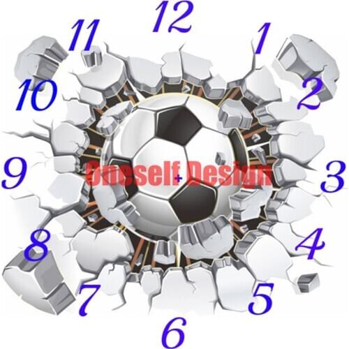 Diamond painting clock football diamond embroidery full set rhinestone pictures clock diy frame decoration home diamond mosaic