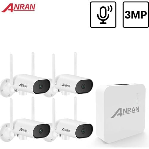 ANRAN 3MP PTZ Wireless Surveillance Camera System Audio Record CCTV System Buit in SD slot No Nailing Design Outdoor Camera APP