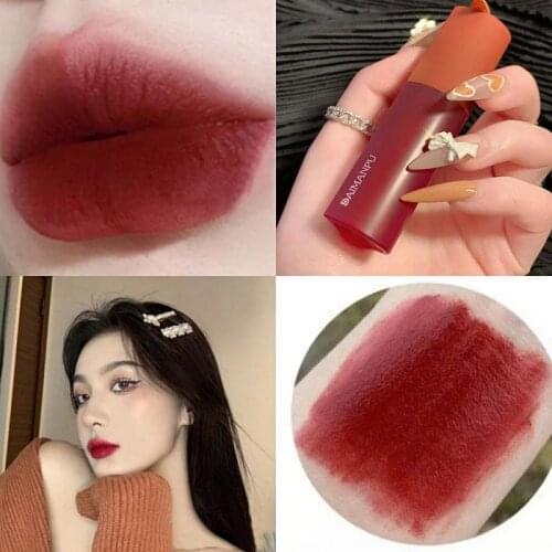 6 Colors Velvet Lipstick Matte Texture Non-stick Waterproof Sweat-proof Long-lasting Makeup Lipstick Batom Maquiagem TSLM2