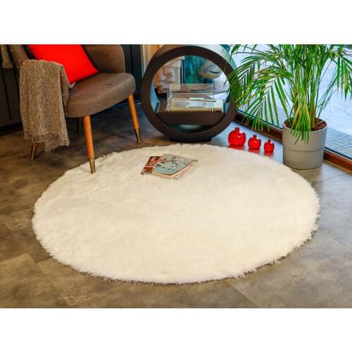 White Ultra Soft Faux Rabbit Fur Rug , Artificial Leather Non-Slip Base Faux Rugs Area Rugs for Bedroom Floor Sofa Living Room