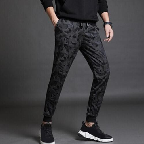 Pants Men Autumn Drawstring Thick Warm Pants Camouflage Ankle Tied Sweatpants Trousers