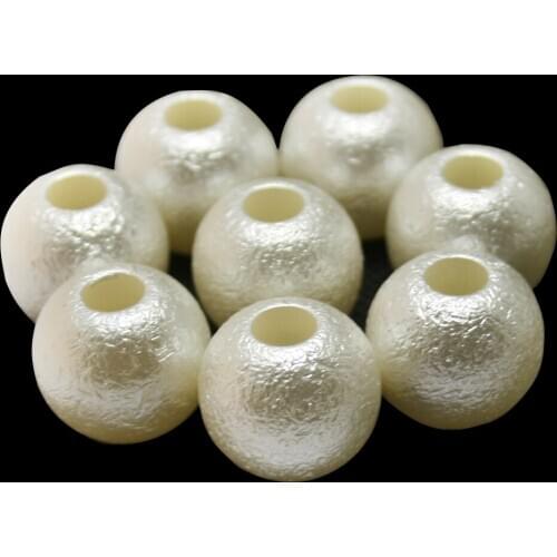 White Wrinkled Bead ABS Imitation Pearl Beads With Big Hole Diy Handicrafts Garment Bags Decoration Accessories Sewing Crafts
