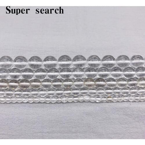 Natural Rock Crystal Beads White Round Strand Beads 4-14MM Transparent Quartz Fit DIY Bracelet Beads For jewelry Making