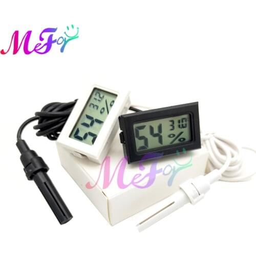 Mini LCD Digital Thermometer Hygrometer Indoor Convenient Temperature Sensor Humidity Meter Gauge Instruments 1.5M Cable + Box
