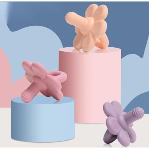 Baby Teether Silicone Pacifier Nipple Food Grade Perle Silicone Teething Soother Nipple Silicone Teether Chewable Nursing Toys