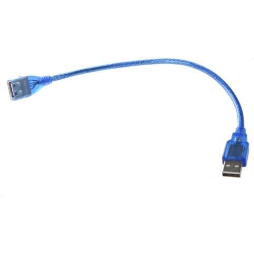 Brand New 30cm Blue USB 2.0 Type A Female to Male AF-AM Extension Cable Cord