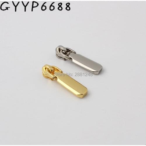 K gold 35x8mm Simple 3# DIY nylon teeth zipper head + zipper puller slider metal Plating accessory for bags,garments fabric