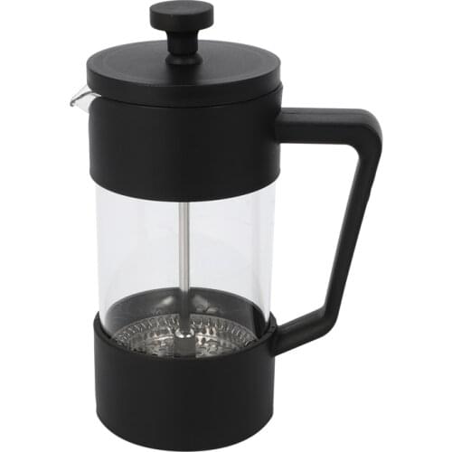 French Press Coffee & Tea Maker 12Oz, Thickened Borosilicate Glass Coffee Press Rust-Free and Dishwasher Safe,Black
